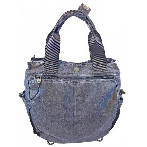 UNITED by BLUE Westward Collection Denim Canvas Medium Backpack Bag Sustainable - Picture 3 of 8